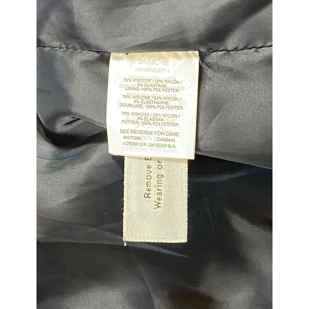 J Crew Black Collarless V Neck Blazer Jacket‎ Womens Size 4 - Picture 6 of 6